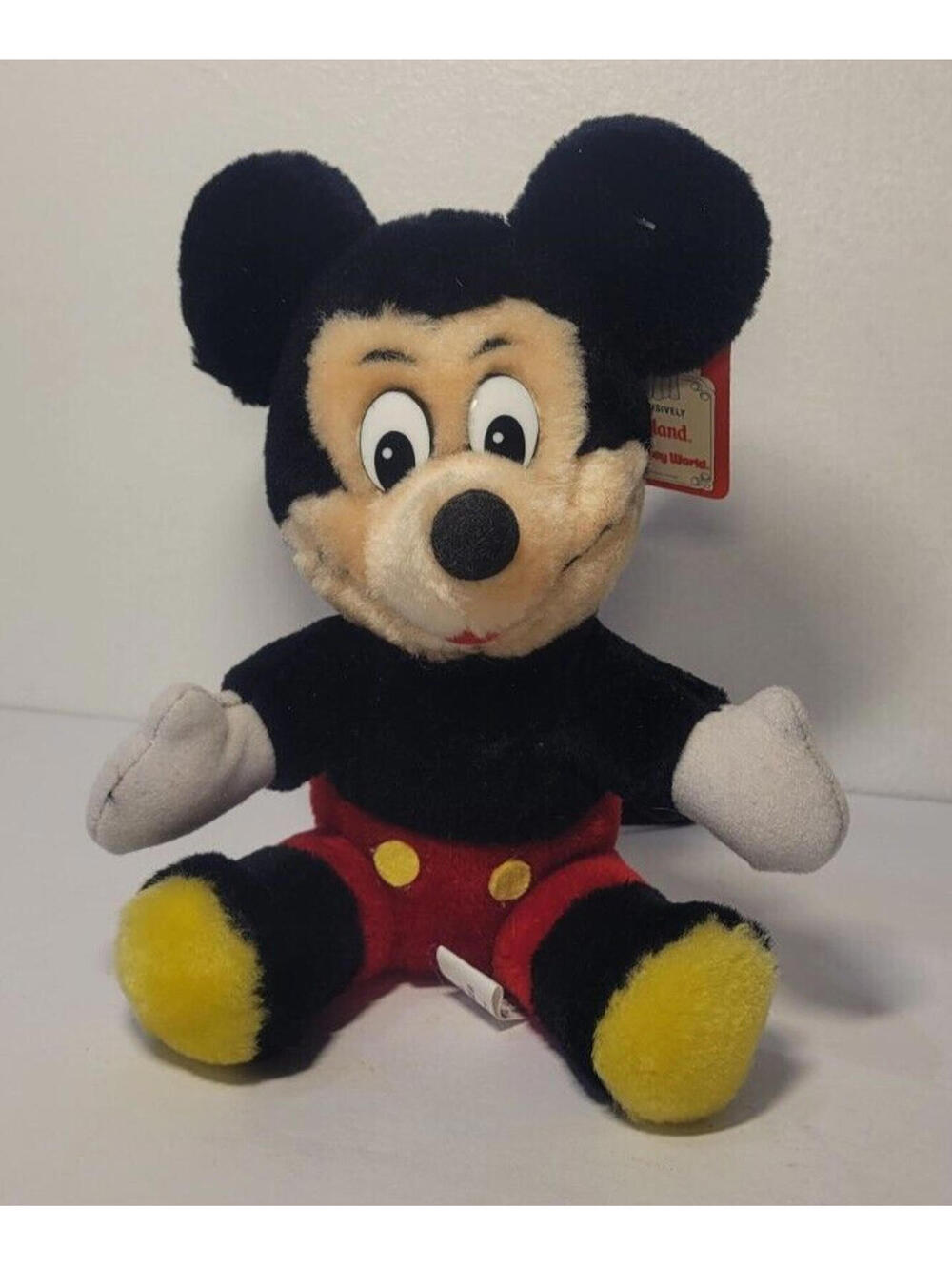 Vintage Mickey Mouse Plush Stuffed Animal 1980s Walt Disney World Hang Tag NWT